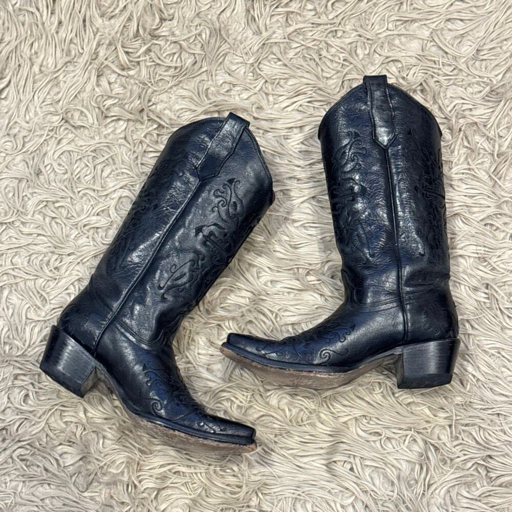 Circle G Leather Embroidered Cowgirl Boots size 8.5